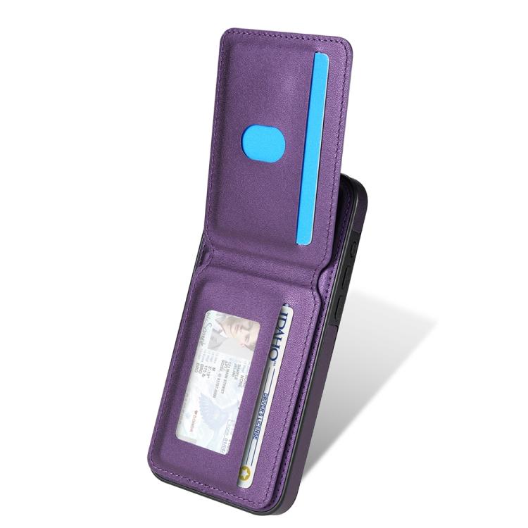 For iPhone 13 / 14 Skin Feel Detachable Card Bag Magsafe Phone Case