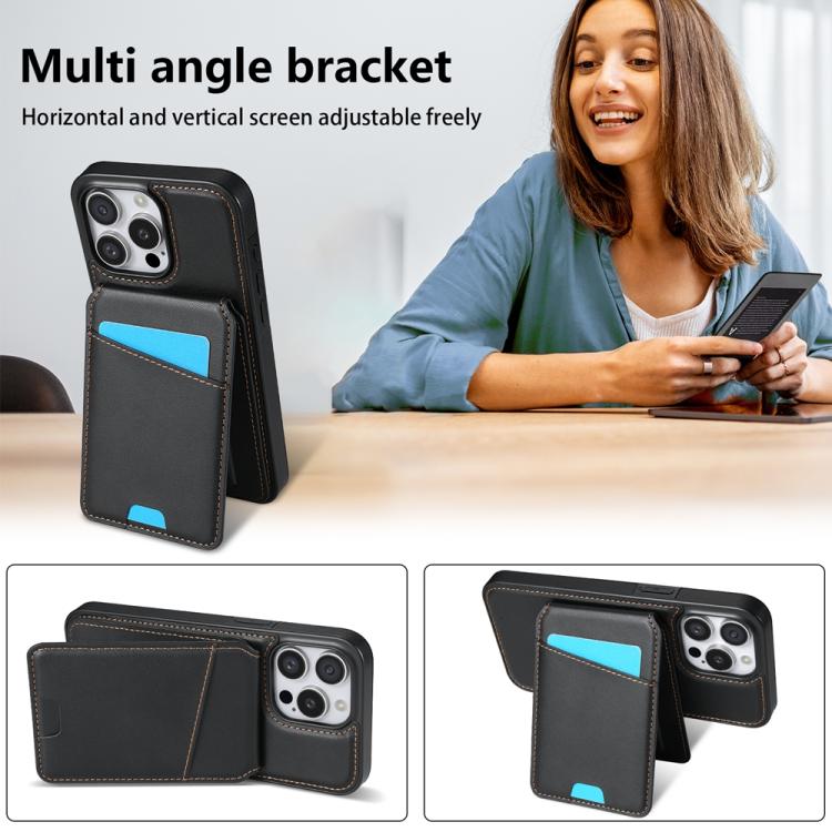 For iPhone 12 Pro Max Skin Feel Detachable Card Bag Magsafe Phone Case