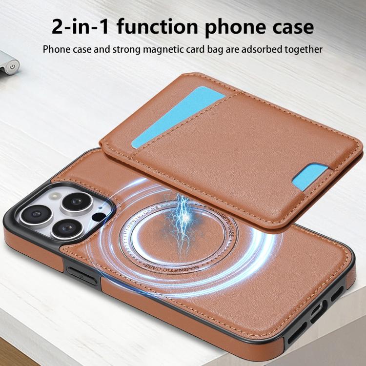For iPhone 12 Pro Max Skin Feel Detachable Card Bag Magsafe Phone Case