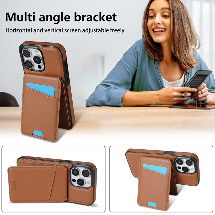 For iPhone 12 Pro Max Skin Feel Detachable Card Bag Magsafe Phone Case
