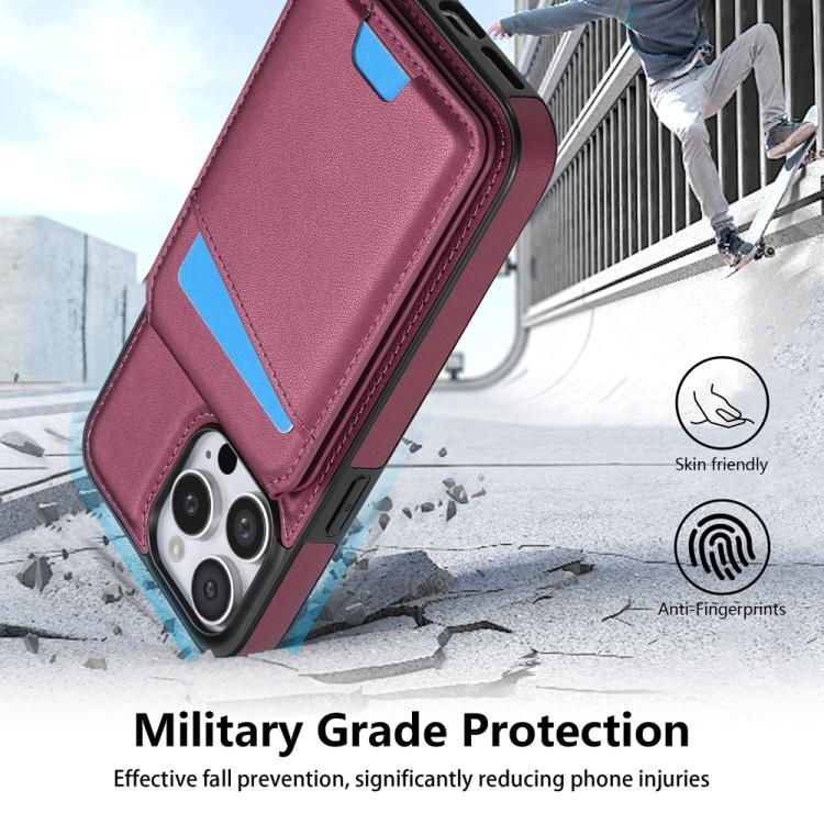 For iPhone 11 Pro Max Skin Feel Detachable Card Bag Magsafe Phone Case