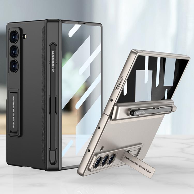 For Samsung Galaxy Z Fold6 Slim GKK Integrated Full Coverage Magnetic Fold Phone Case with Pen Slot / Pen