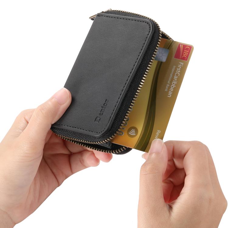 Denior V17 Skin Feel MagSafe RFID Zipper Wallet Card Bag Case