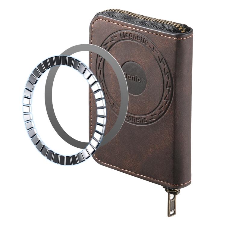 Denior V17 Skin Feel MagSafe RFID Zipper Wallet Card Bag Case