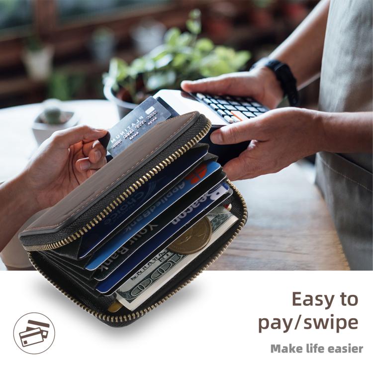 Denior V17 Skin Feel MagSafe RFID Zipper Wallet Card Bag Case