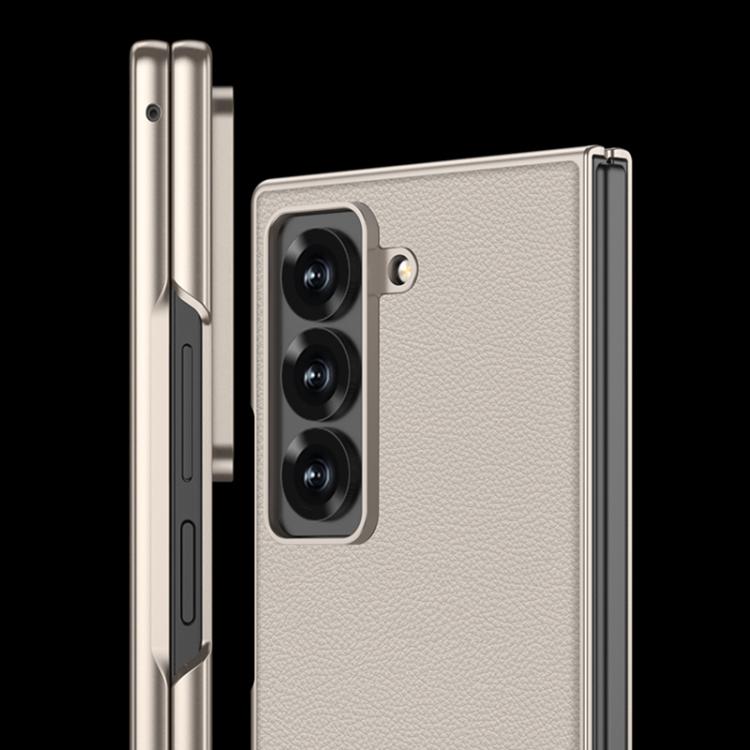 For Samsung Galaxy Z Fold6 Slim GKK Integrated Metal Paint Skin Feel Leather Full Coverage Phone Case