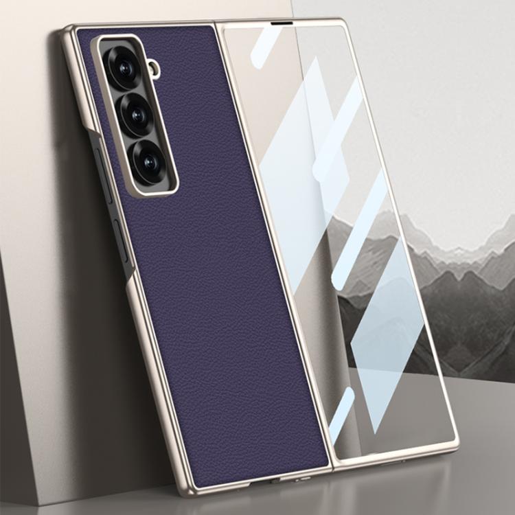 For Samsung Galaxy Z Fold6 Slim GKK Integrated Metal Paint Skin Feel Leather Full Coverage Phone Case