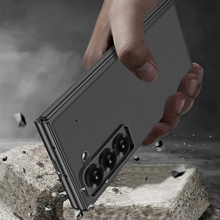 For Samsung Galaxy Z Fold6 Slim GKK Integrated Metal Paint Skin Feel Leather Full Coverage Phone Case