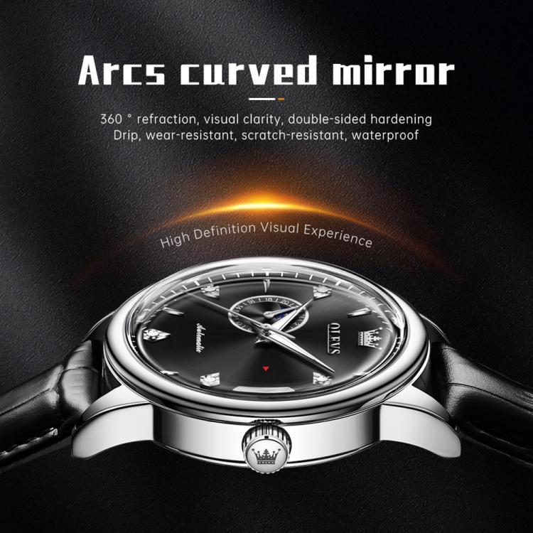 OLEVS 7040 Men Sun Moon Star Luminous Waterproof Mechanical Watch