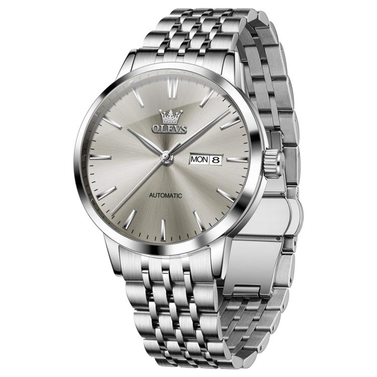 OLEVS 7048 Men Diamond Dual Calendar Mechanical Watch