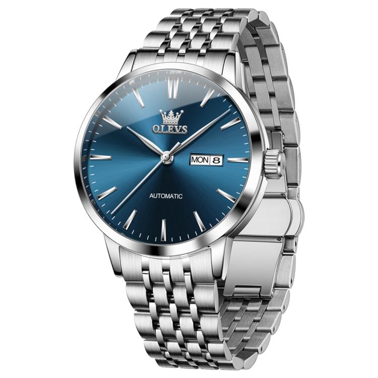 OLEVS 7048 Men Diamond Dual Calendar Mechanical Watch