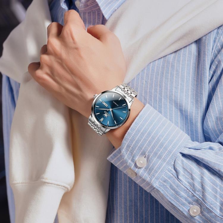 OLEVS 7048 Men Diamond Dual Calendar Mechanical Watch