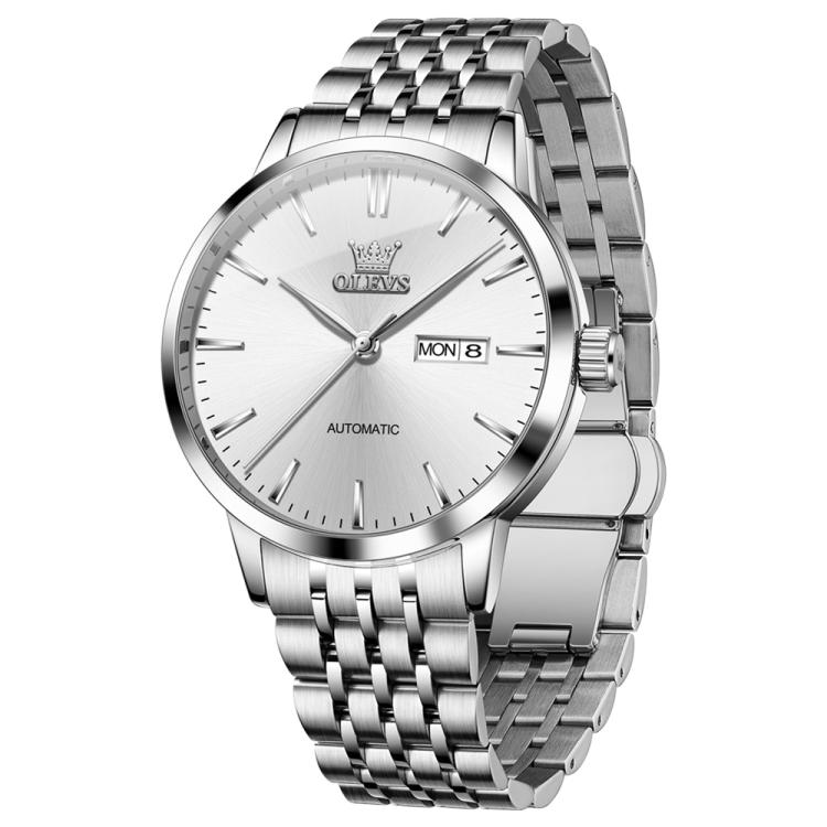 OLEVS 7048 Men Diamond Dual Calendar Mechanical Watch