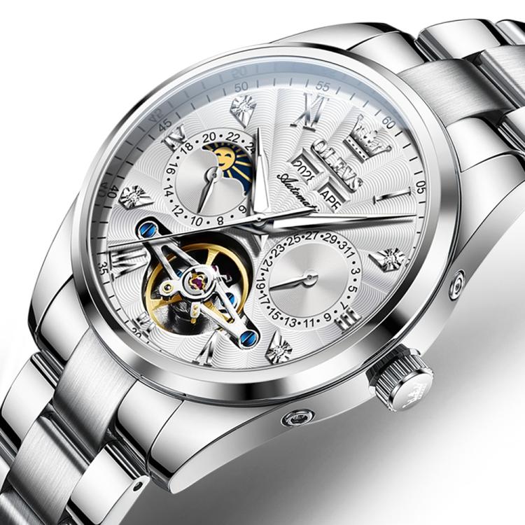 OLEVS 7028 Men Multifunctional Luminous Waterproof Mechanical Watch
