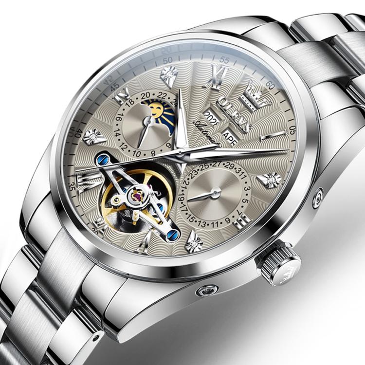 OLEVS 7028 Men Multifunctional Luminous Waterproof Mechanical Watch