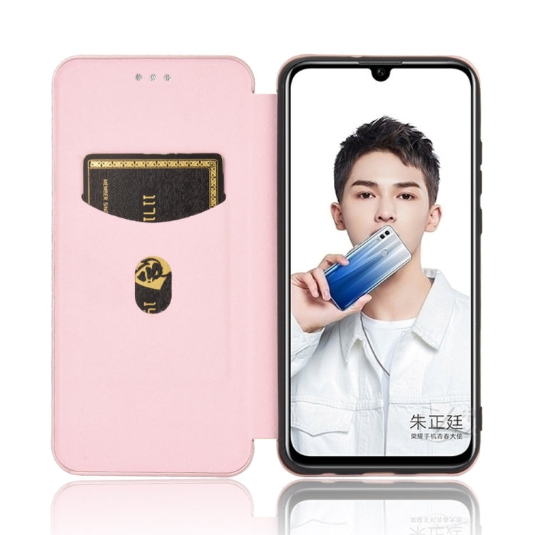 For Huawei Honor 10 Lite / P smart (2019) Carbon Fiber Texture Horizontal Flip TPU + PC + PU Leather Case with Card Slot