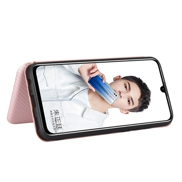 For Huawei Honor 10 Lite / P smart (2019) Carbon Fiber Texture Horizontal Flip TPU + PC + PU Leather Case with Card Slot