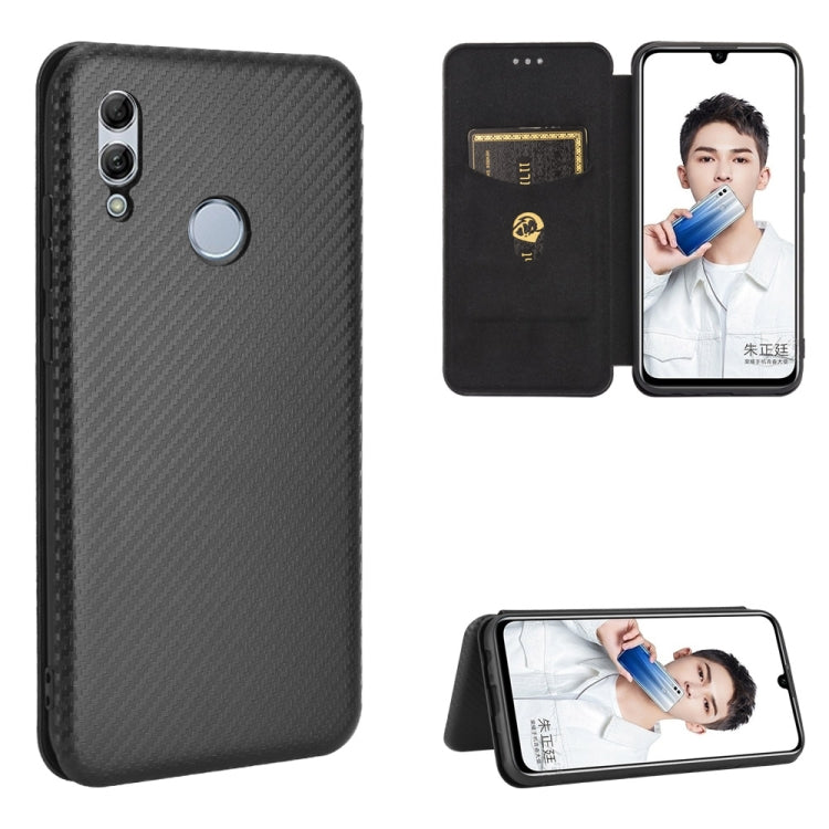 For Huawei Honor 10 Lite / P smart (2019) Carbon Fiber Texture Horizontal Flip TPU + PC + PU Leather Case with Card Slot