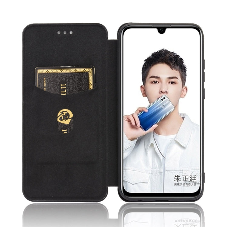 For Huawei Honor 10 Lite / P smart (2019) Carbon Fiber Texture Horizontal Flip TPU + PC + PU Leather Case with Card Slot