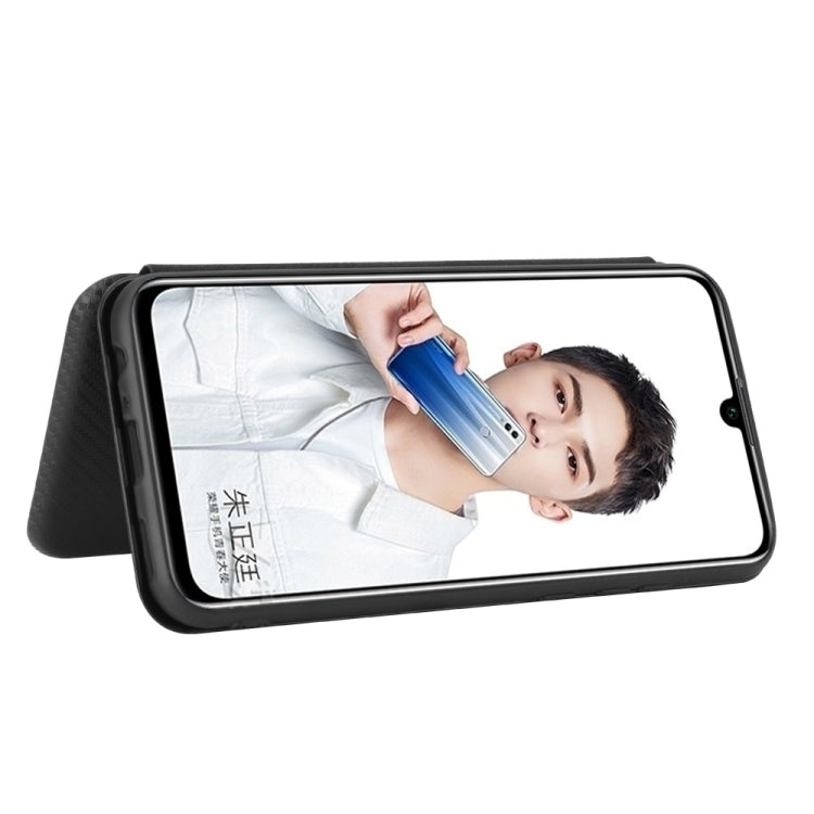 For Huawei Honor 10 Lite / P smart (2019) Carbon Fiber Texture Horizontal Flip TPU + PC + PU Leather Case with Card Slot