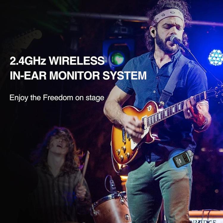 M6S Stereo Wireless In-Ear Monitor System 2.4G Transmitter & Receiver - Black