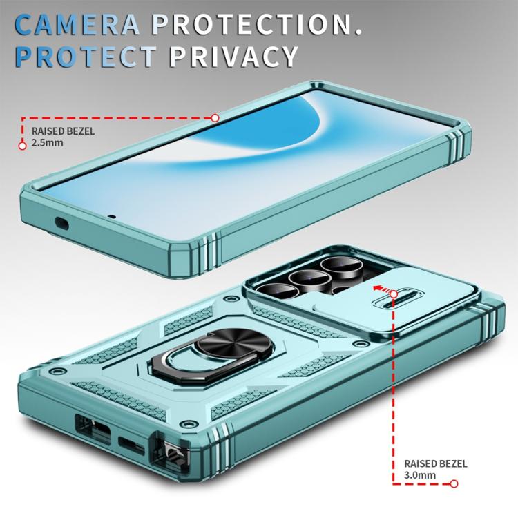 For Samsung Galaxy S25 Ultra 5G Sliding Camshield TPU Hybrid PC Phone Case with Holder