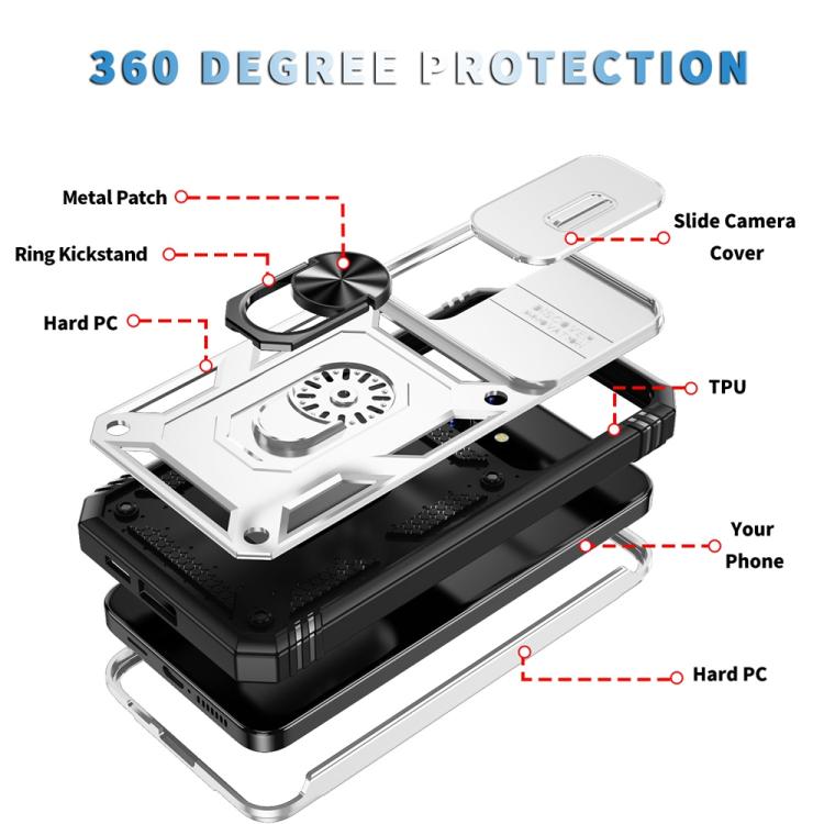 For Samsung Galaxy S25+ 5G Sliding Camshield TPU Hybrid PC Phone Case with Holder