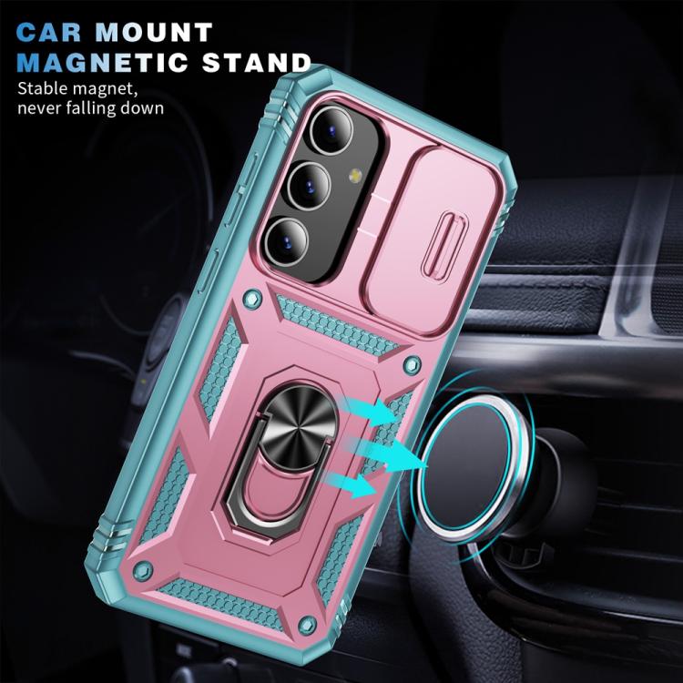 For Samsung Galaxy S25+ 5G Sliding Camshield TPU Hybrid PC Phone Case with Holder