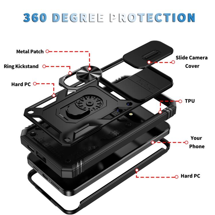 For Samsung Galaxy S25+ 5G Sliding Camshield TPU Hybrid PC Phone Case with Holder