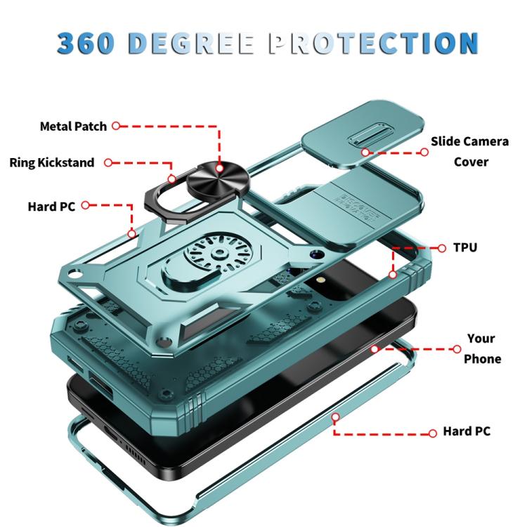 For Samsung Galaxy S25+ 5G Sliding Camshield TPU Hybrid PC Phone Case with Holder