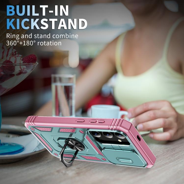 For Samsung Galaxy S25+ 5G Sliding Camshield TPU Hybrid PC Phone Case with Holder