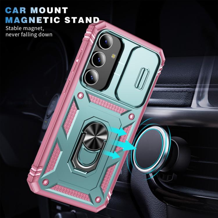 For Samsung Galaxy S25+ 5G Sliding Camshield TPU Hybrid PC Phone Case with Holder