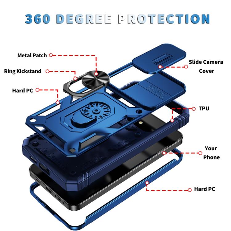 For Samsung Galaxy S25 5G Sliding Camshield TPU Hybrid PC Phone Case with Holder