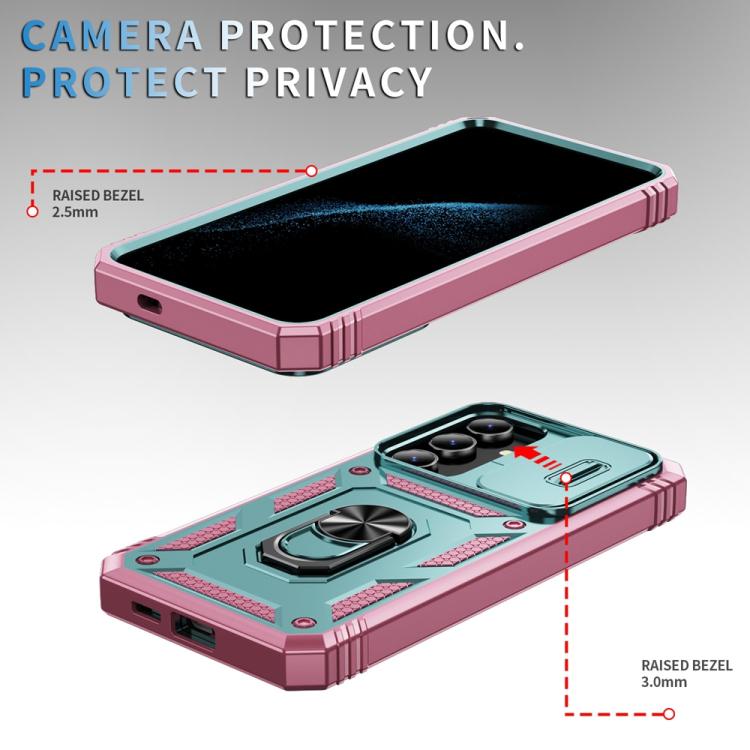 For Samsung Galaxy S25 5G Sliding Camshield TPU Hybrid PC Phone Case with Holder