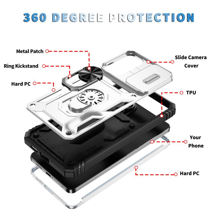 For Samsung Galaxy S25 Edge 5G Sliding Camshield TPU Hybrid PC Phone Case with Holder