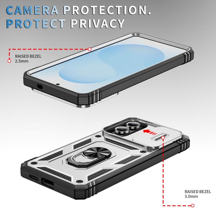 For Samsung Galaxy S25 Edge 5G Sliding Camshield TPU Hybrid PC Phone Case with Holder