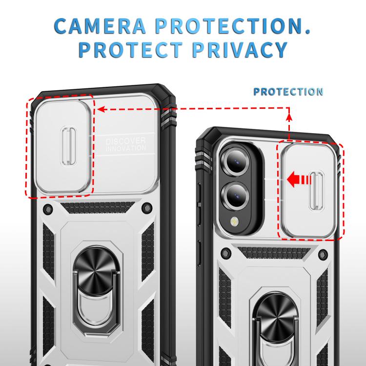 For Samsung Galaxy S25 Edge 5G Sliding Camshield TPU Hybrid PC Phone Case with Holder