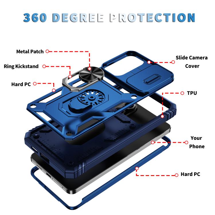 For Samsung Galaxy S25 Edge 5G Sliding Camshield TPU Hybrid PC Phone Case with Holder