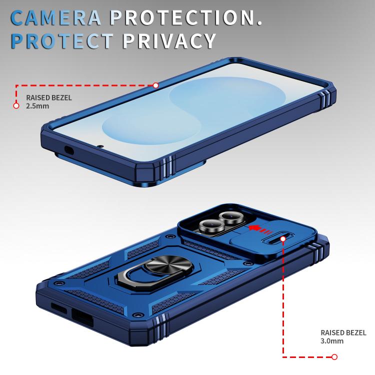 For Samsung Galaxy S25 Edge 5G Sliding Camshield TPU Hybrid PC Phone Case with Holder