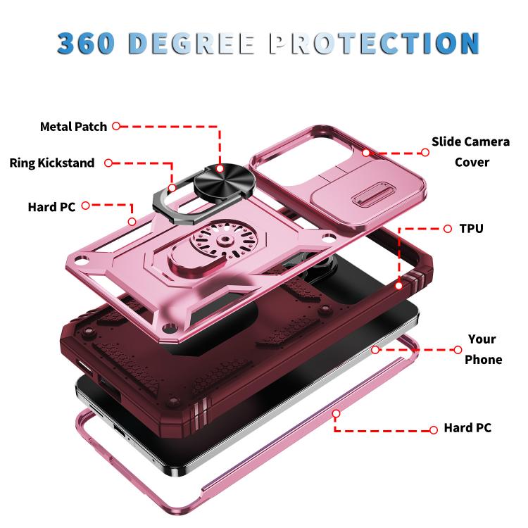 For Samsung Galaxy S25 Edge 5G Sliding Camshield TPU Hybrid PC Phone Case with Holder