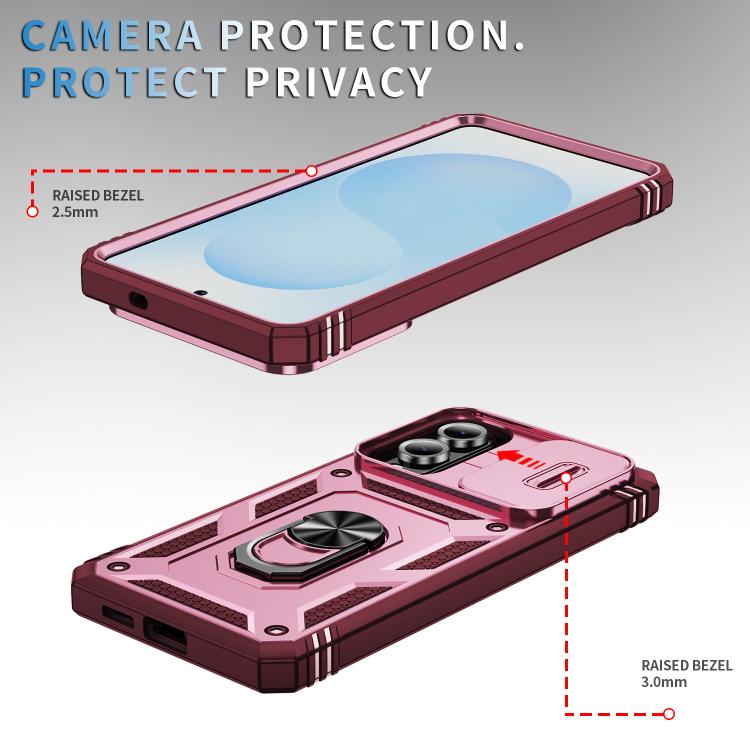 For Samsung Galaxy S25 Edge 5G Sliding Camshield TPU Hybrid PC Phone Case with Holder