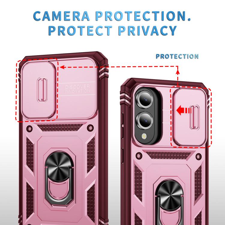 For Samsung Galaxy S25 Edge 5G Sliding Camshield TPU Hybrid PC Phone Case with Holder