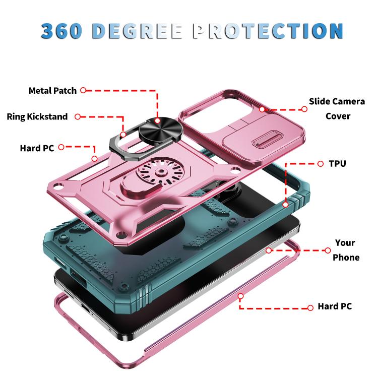 For Samsung Galaxy S25 Edge 5G Sliding Camshield TPU Hybrid PC Phone Case with Holder