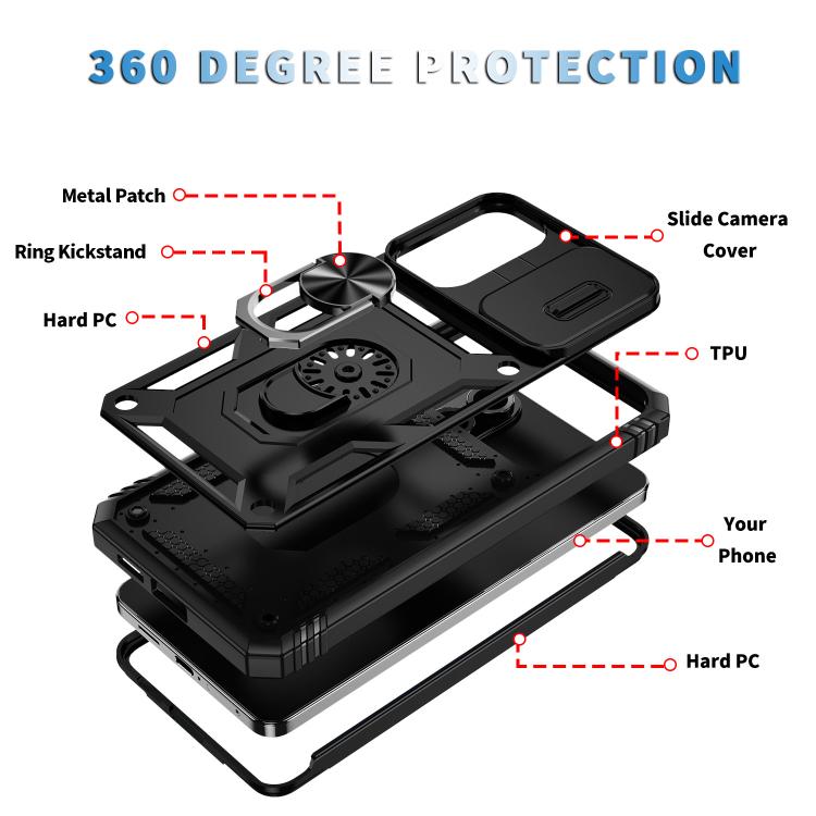 For Samsung Galaxy S25 Edge 5G Sliding Camshield TPU Hybrid PC Phone Case with Holder