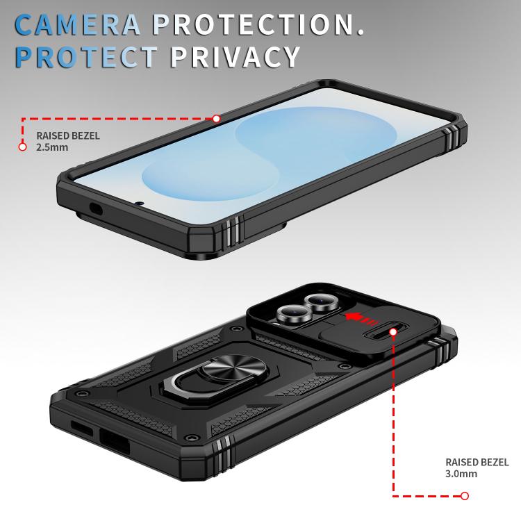 For Samsung Galaxy S25 Edge 5G Sliding Camshield TPU Hybrid PC Phone Case with Holder
