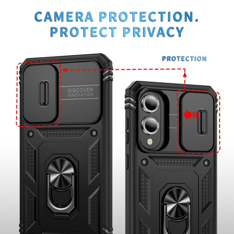 For Samsung Galaxy S25 Edge 5G Sliding Camshield TPU Hybrid PC Phone Case with Holder