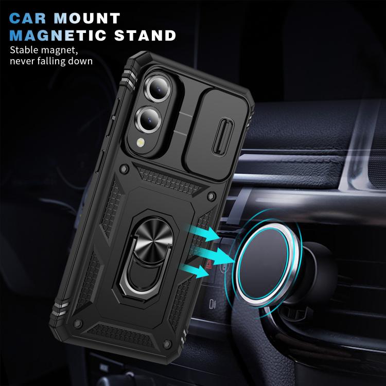 For Samsung Galaxy S25 Edge 5G Sliding Camshield TPU Hybrid PC Phone Case with Holder