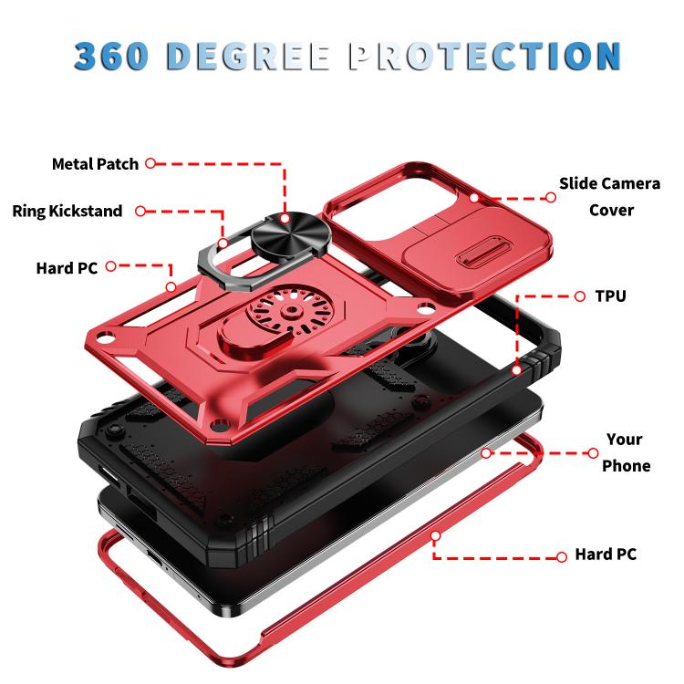 For Samsung Galaxy S25 Edge 5G Sliding Camshield TPU Hybrid PC Phone Case with Holder