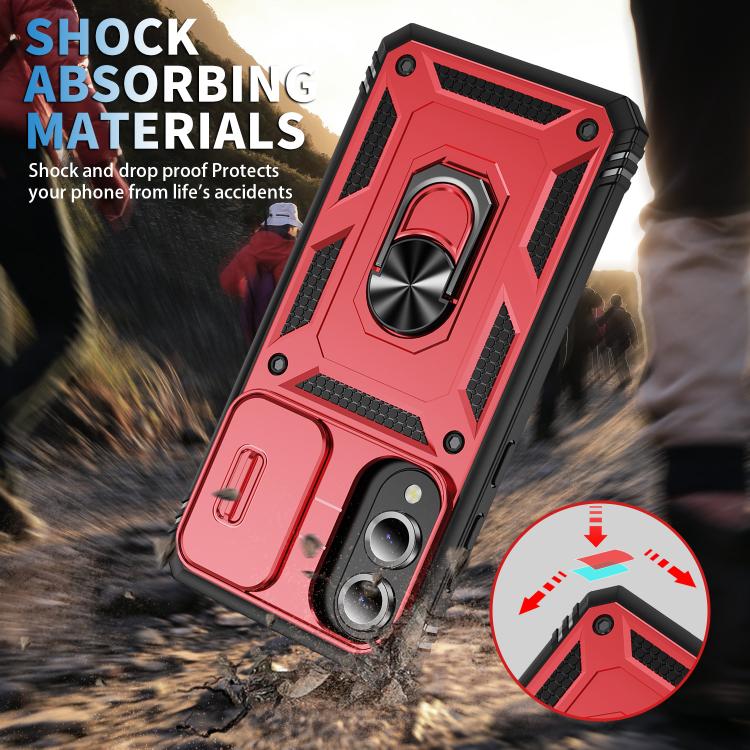 For Samsung Galaxy S25 Edge 5G Sliding Camshield TPU Hybrid PC Phone Case with Holder