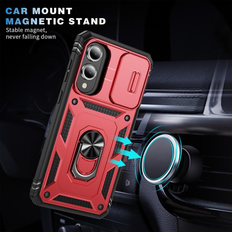 For Samsung Galaxy S25 Edge 5G Sliding Camshield TPU Hybrid PC Phone Case with Holder